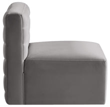 Load image into Gallery viewer, Quincy Grey Velvet Modular Armless Chair
