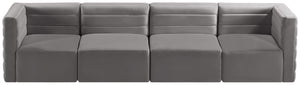 Quincy Grey Velvet Modular Sofa