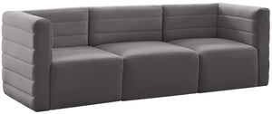 Quincy Grey Velvet Modular Sofa