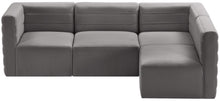 Load image into Gallery viewer, Quincy Grey Velvet Modular Sectional
