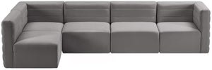 Quincy Grey Velvet Modular Sectional