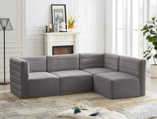 Load image into Gallery viewer, Quincy Grey Velvet Modular Sectional
