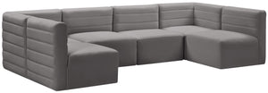 Quincy Grey Velvet Modular Sectional