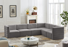 Load image into Gallery viewer, Quincy Grey Velvet Modular Sectional
