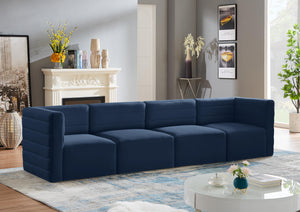 Quincy Navy Velvet Modular Sofa