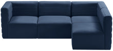 Load image into Gallery viewer, Quincy Navy Velvet Modular Sectional
