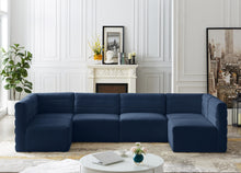 Load image into Gallery viewer, Quincy Navy Velvet Modular Sectional
