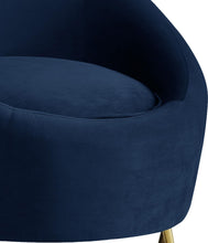 Load image into Gallery viewer, Serpentine Navy Velvet Chair
