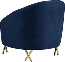 Load image into Gallery viewer, Serpentine Navy Velvet Chair
