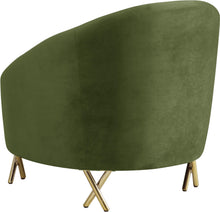 Load image into Gallery viewer, Serpentine Olive Velvet Chair
