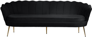 Gardenia Black Velvet Sofa