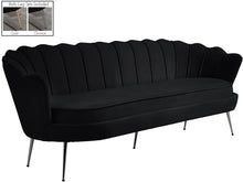 Load image into Gallery viewer, Gardenia Black Velvet Sofa
