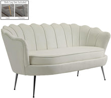 Load image into Gallery viewer, Gardenia Cream Velvet Loveseat
