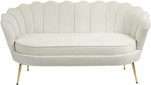 Load image into Gallery viewer, Gardenia Cream Velvet Loveseat
