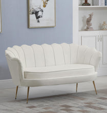 Load image into Gallery viewer, Gardenia Cream Velvet Loveseat
