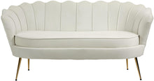 Load image into Gallery viewer, Gardenia Cream Velvet Loveseat
