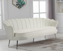 Load image into Gallery viewer, Gardenia Cream Velvet Sofa
