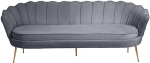 Gardenia Grey Velvet Sofa