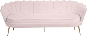 Gardenia Pink Velvet Sofa