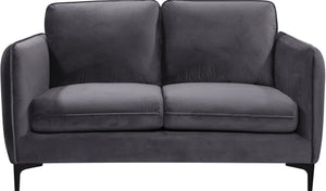 Poppy Grey Velvet Loveseat