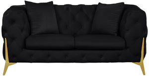 Kingdom Black Velvet Loveseat