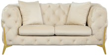 Load image into Gallery viewer, Kingdom Cream Velvet Loveseat
