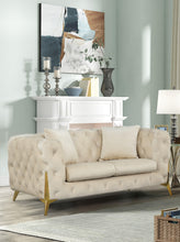 Load image into Gallery viewer, Kingdom Cream Velvet Loveseat
