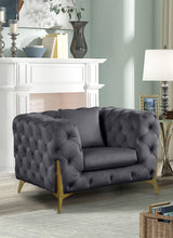 Load image into Gallery viewer, Kingdom Grey Velvet Chair
