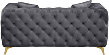 Load image into Gallery viewer, Kingdom Grey Velvet Loveseat
