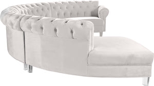 Anabella Cream Velvet 4pc. Sectional