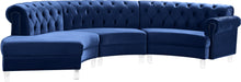 Load image into Gallery viewer, Anabella Navy Velvet 3pc. Sectional
