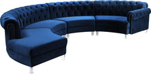 Load image into Gallery viewer, Anabella Navy Velvet 4pc. Sectional
