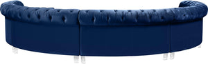 Anabella Navy Velvet 5pc. Sectional