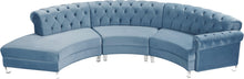 Load image into Gallery viewer, Anabella Sky Blue Velvet 3pc. Sectional
