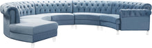 Load image into Gallery viewer, Anabella Sky Blue Velvet 5pc. Sectional
