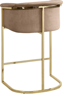 Donatella Beige Velvet Stool