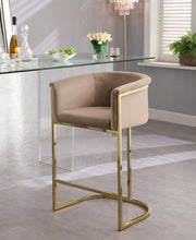 Load image into Gallery viewer, Donatella Beige Velvet Stool
