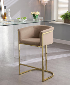 Donatella Beige Velvet Stool