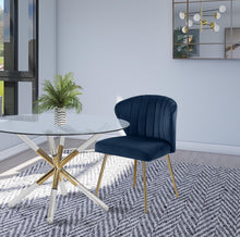 Load image into Gallery viewer, Finley Navy Velvet Dining Chair
