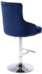 Claude Navy Velvet Adjustable Stool