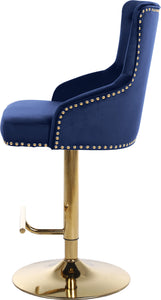 Claude Navy Velvet Adjustable Stool