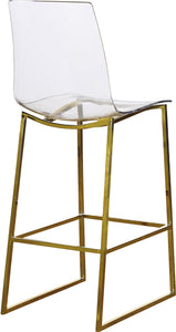 Lumen Gold Metal/Lucite Polycarbonate Stool