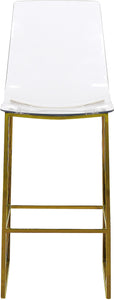 Lumen Gold Metal/Lucite Polycarbonate Stool