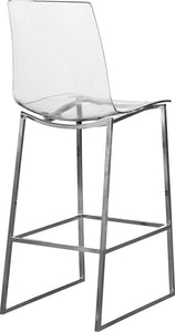 Lumen Chrome Metal/Lucite Polycarbonate Stool