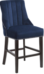 Oxford Navy Velvet Stool