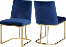 Load image into Gallery viewer, Heidi Navy Velvet Dining Chair
