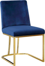 Load image into Gallery viewer, Heidi Navy Velvet Dining Chair
