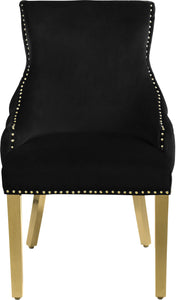 Tuft Black Velvet Dining Chair