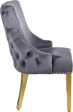 Load image into Gallery viewer, Tuft Grey Velvet Dining Chair
