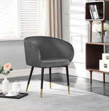 Load image into Gallery viewer, Louise Grey Velvet Dining Chair
